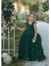 Emerald Green Stunning Long Flower Girl Dress